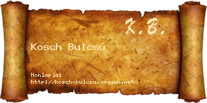 Kosch Bulcsú névjegykártya