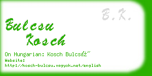 bulcsu kosch business card